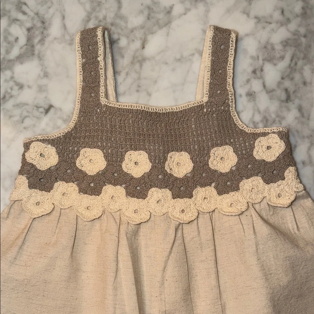 NWOT Zara Kids Beige and Brown Floral Romper 4Y - Picture 3 of 9